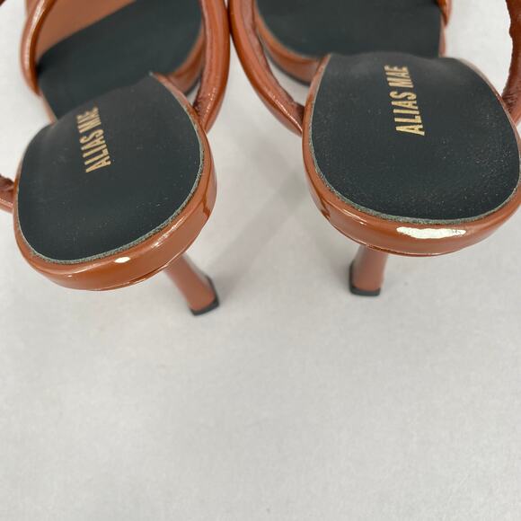 Alias Mae Lee Stiletto Heels Brown‎ Cognac Size 38 AMAE-WZ146 Strappy Sandals - Picture 10 of 14